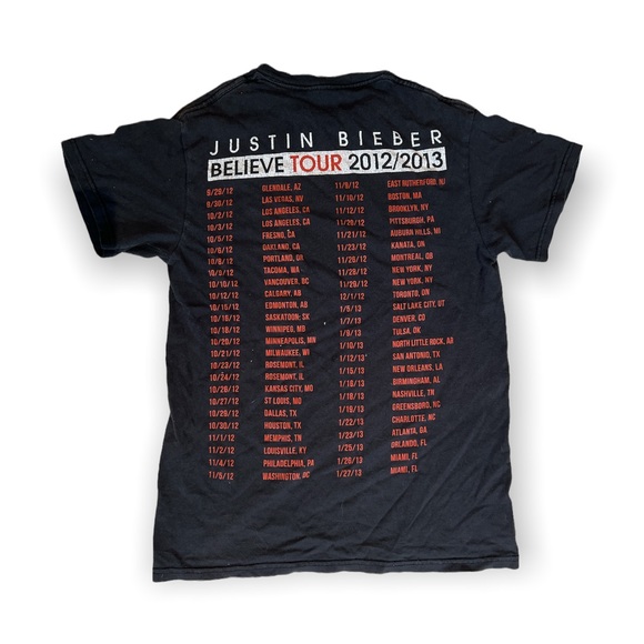 JUSTIN BIEBER 2012/2013 Believe Concert Tee - Picture 2 of 4